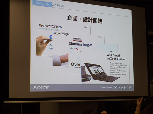 Xperia アンバサダー ミーティング スライド Xperia Z4 Tablet 開発コンセプト Work Smart with Xperia Tablet
