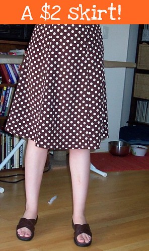 Brown polkadot skirt