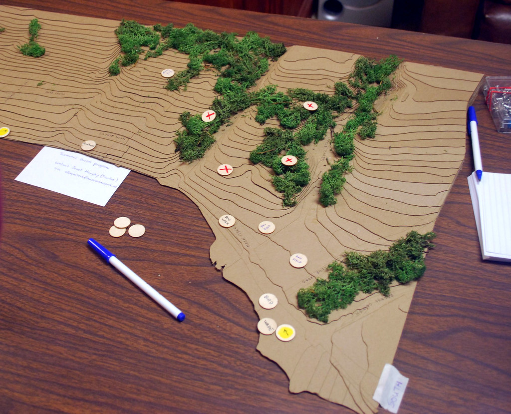 Detail of map model for Aurora Community Trail. 