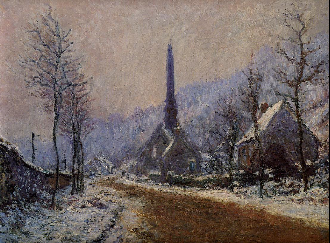 Church at Jeufosse, Snowy Weather by Claude Oscar Monet - 1893