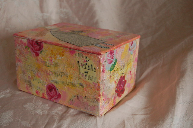 Painted wooden box Misty Mawn style