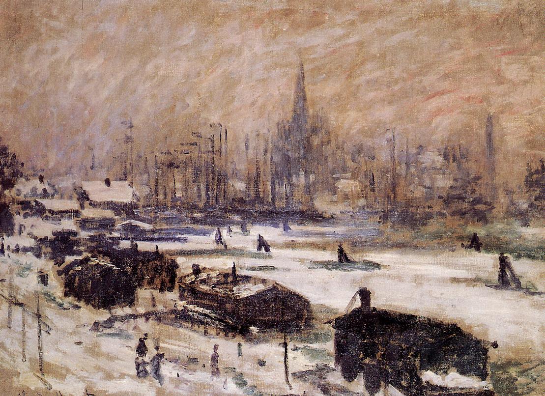 Amsterdam in the Snow by Claude Oscar Monet - 1874