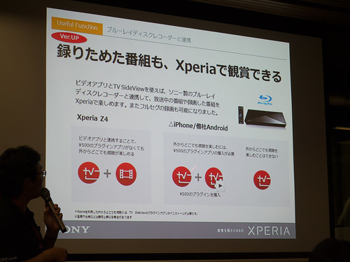 Xperia アンバサダー ミーティング スライド : 通常ですと、500 のプラグインアプリの購入が必要ですが、Xperia Z4 Tablet ではプリインストールされています