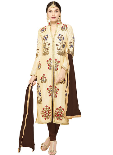 Buy Cream & Brown Embroidered Indo Western Suit @1499/*