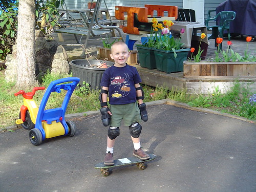 Travis on his Skateboard