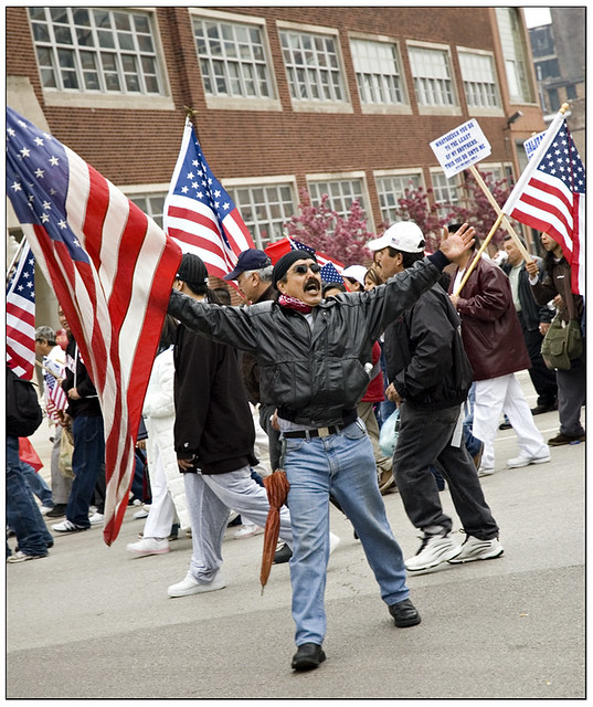 Immigration Rally: May Day, 2006 - The Flag Guy