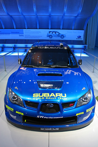 Subaru Impreza WRX STi WRC Rally car at Subaru display in Detroit
