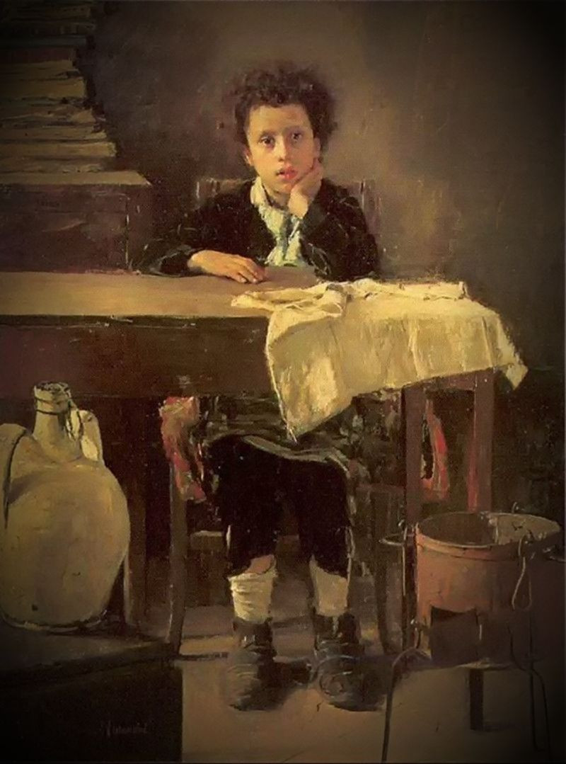 The Poor Schoolboy by Antonio Mancini