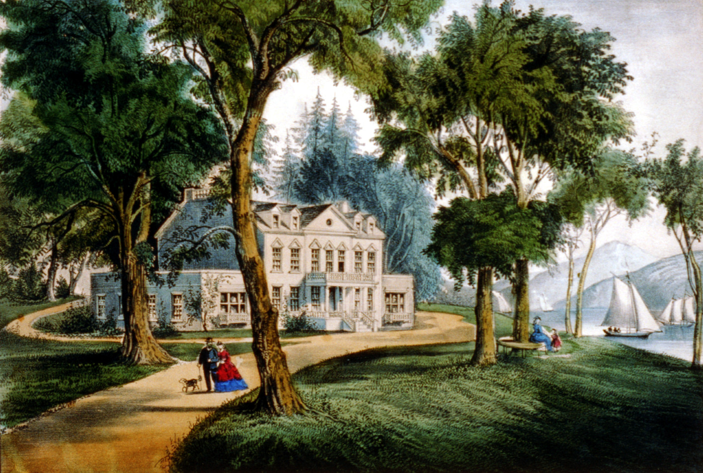 A mansion of the olden time. Published by Currier & Ives, between 1856 and 1907