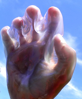 A slime-covered hand, photo by Paul Jurvetson, found on Flickr