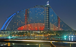 Jumeirah Beach Hotel by night