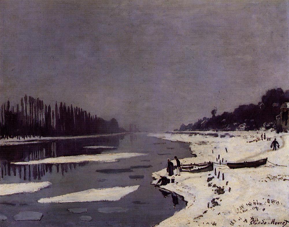 Ice Floes on the Seine at Bougival by Claude Oscar Monet - 1867-1868