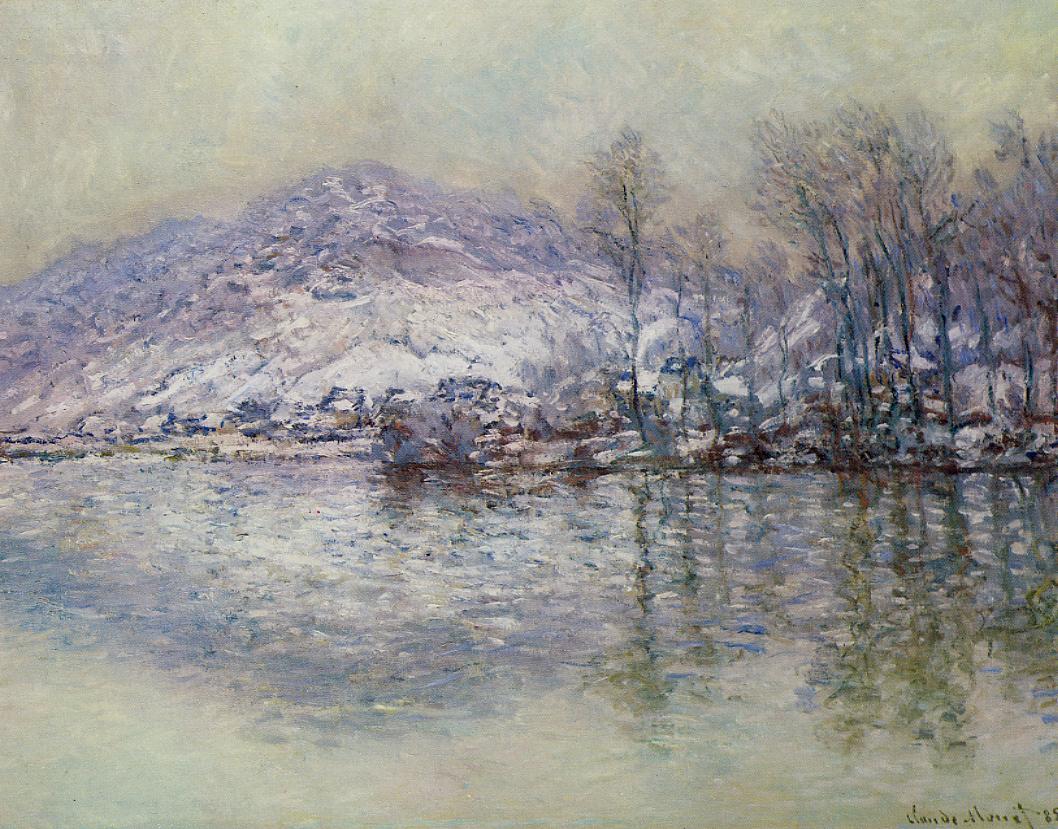 The Seine at Port Villez, Snow Effect by Claude Oscar Monet - 1885