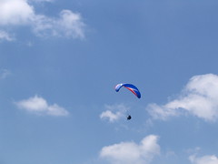 Paraglider from takeoff to full flight