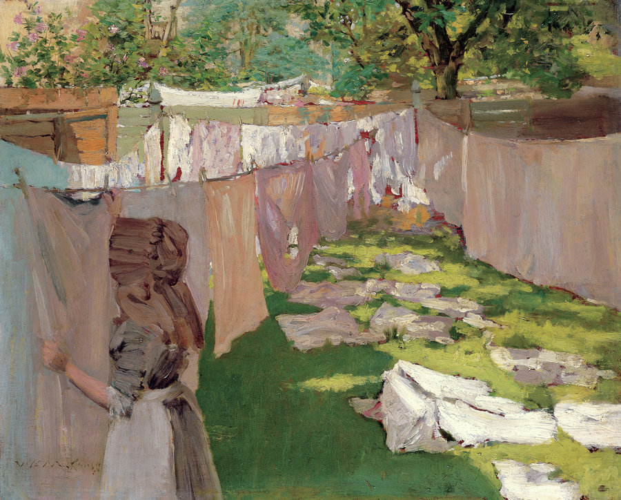 Wash Day - A Back Yard Reminiscence of Brooklyn by William Merritt Chase, 1886