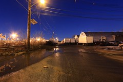 Hudson County Nj; Nightitme in the industrial outskirts of the city