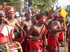 'Red Indians' dance the kavadi, Srilankan Poson