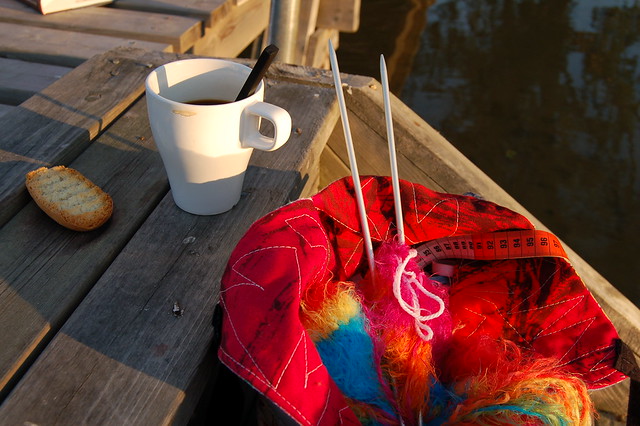 Coffee and knitting