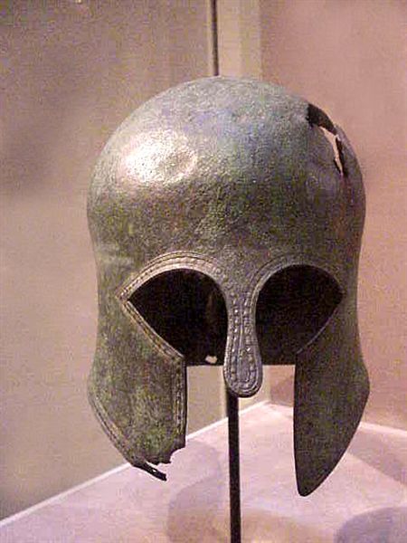 Greek Corinithian-style bronze helmet 7th - 6th century BCE