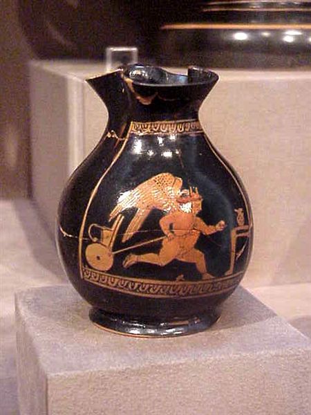 Red-Figure Chous with Eros Greek 410 BCE