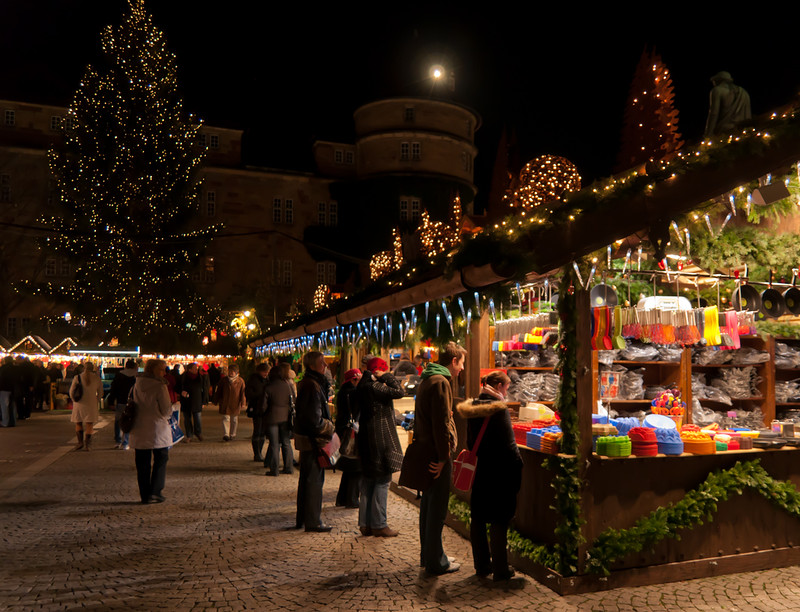 Christmas Market in Stuttgart, Germany. Credit LenDog64