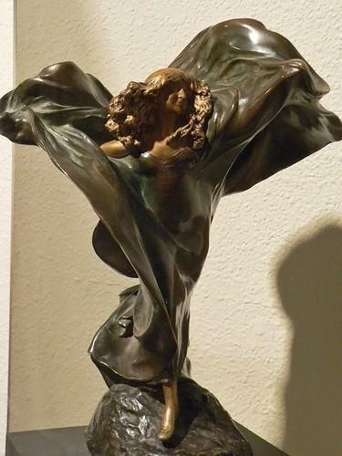 Loie Fuller in The Lily Dance by Theodore Louis-Auguste Riviere French 1896 Gilded Bronze