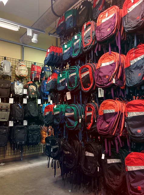 Backpack selection