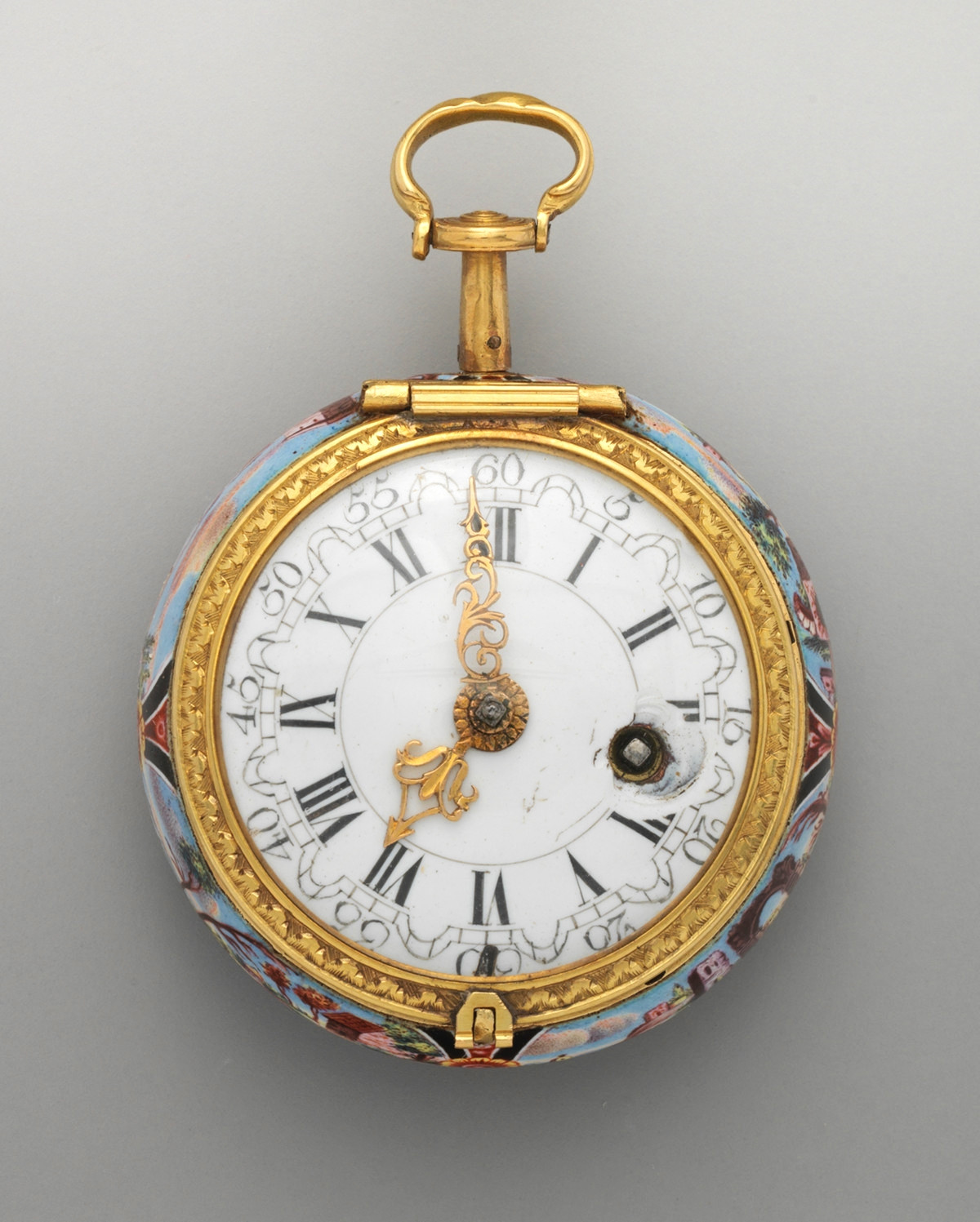 1740. Watch. British, London. Enamel, silver. metmuseum