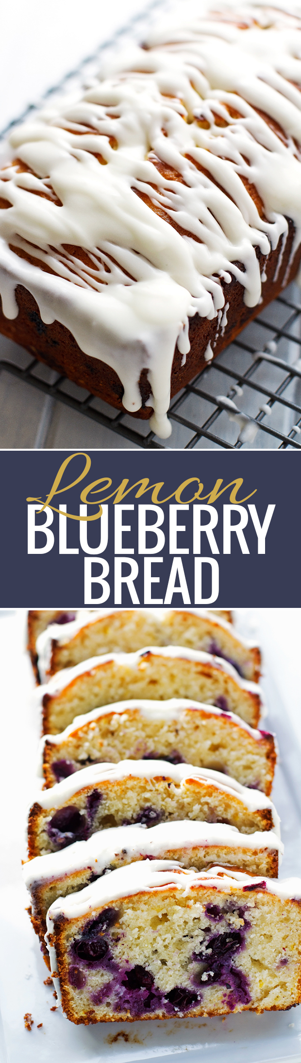 Lemon Blueberry Bread - A moist lemon poundcake studded with fresh juicy and plump blueberries! #blueberrybread #blueberrycake #poundcake #lemoncake #lemonblueberrycake | Littlespicejar.com