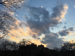 Winter sunset sky over 2500 Q St. NW, Washington, D.C.
