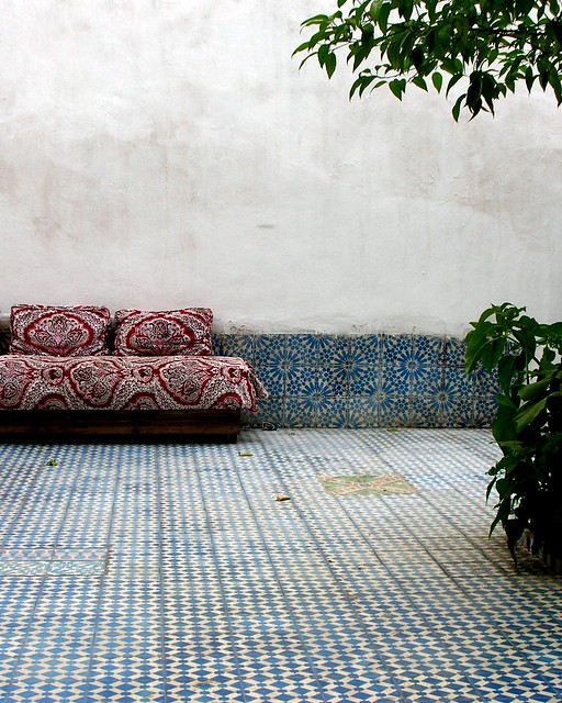 Fes - Medina - Sofa in Courtyard
