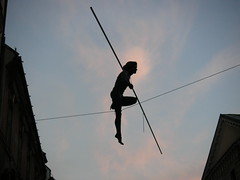 Image of a woman balancing