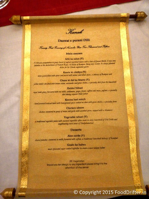 The Menu For The Night