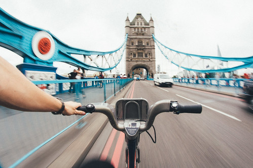 Tower Bridge on a bike