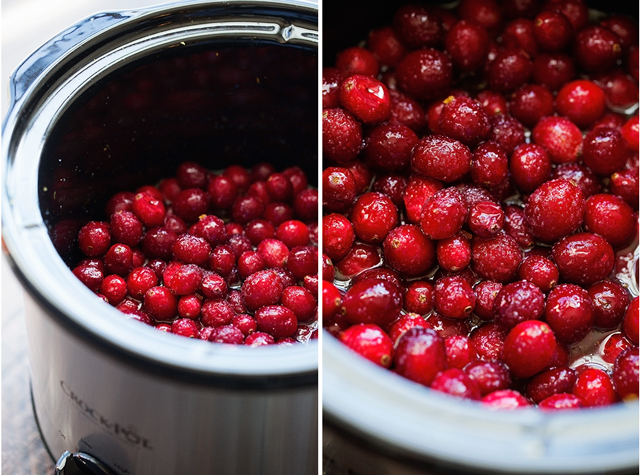 cranberries in slow cooker before cooking