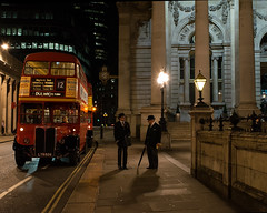 Vintage RT London Buses At Night