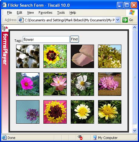 search images using image. Flickr search using XForms. Using the Flickr API from XForms, as explained 