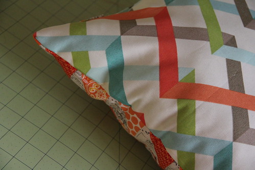 Half square triangle scrappy pillow