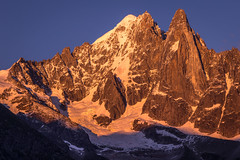 Sunset over the Aiguille Verte and Les Drus