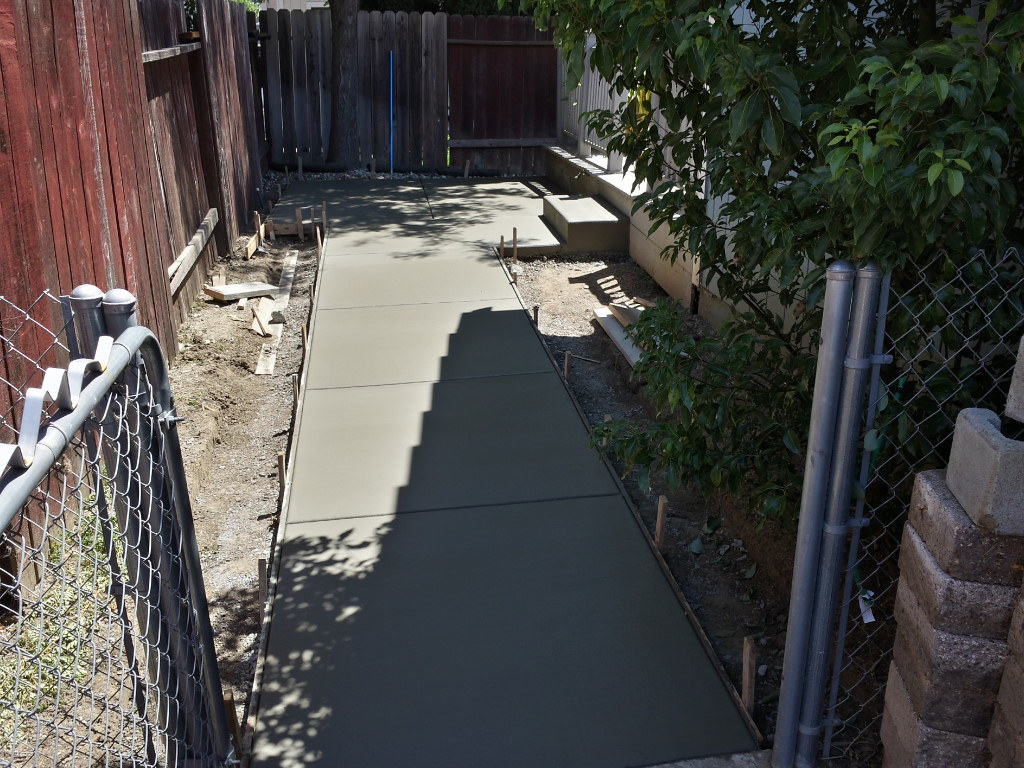 Side Yard Walkway And Shed Slab In Vacaville