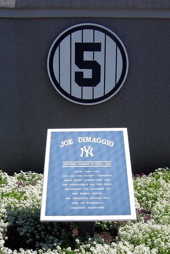 NYC - Bronx: Yankee Stadium - Monument Park - Retired Numbers - Joe DiMaggio #5