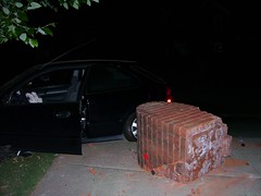 Honda Civic vs. My Brick Mailbox