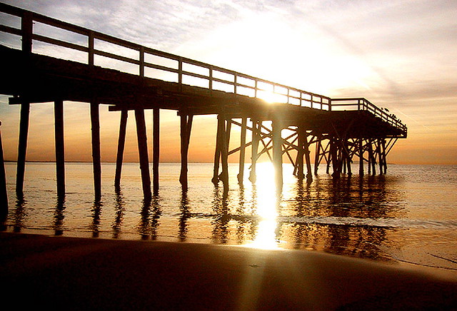 Paradise Cove pier at sunrise