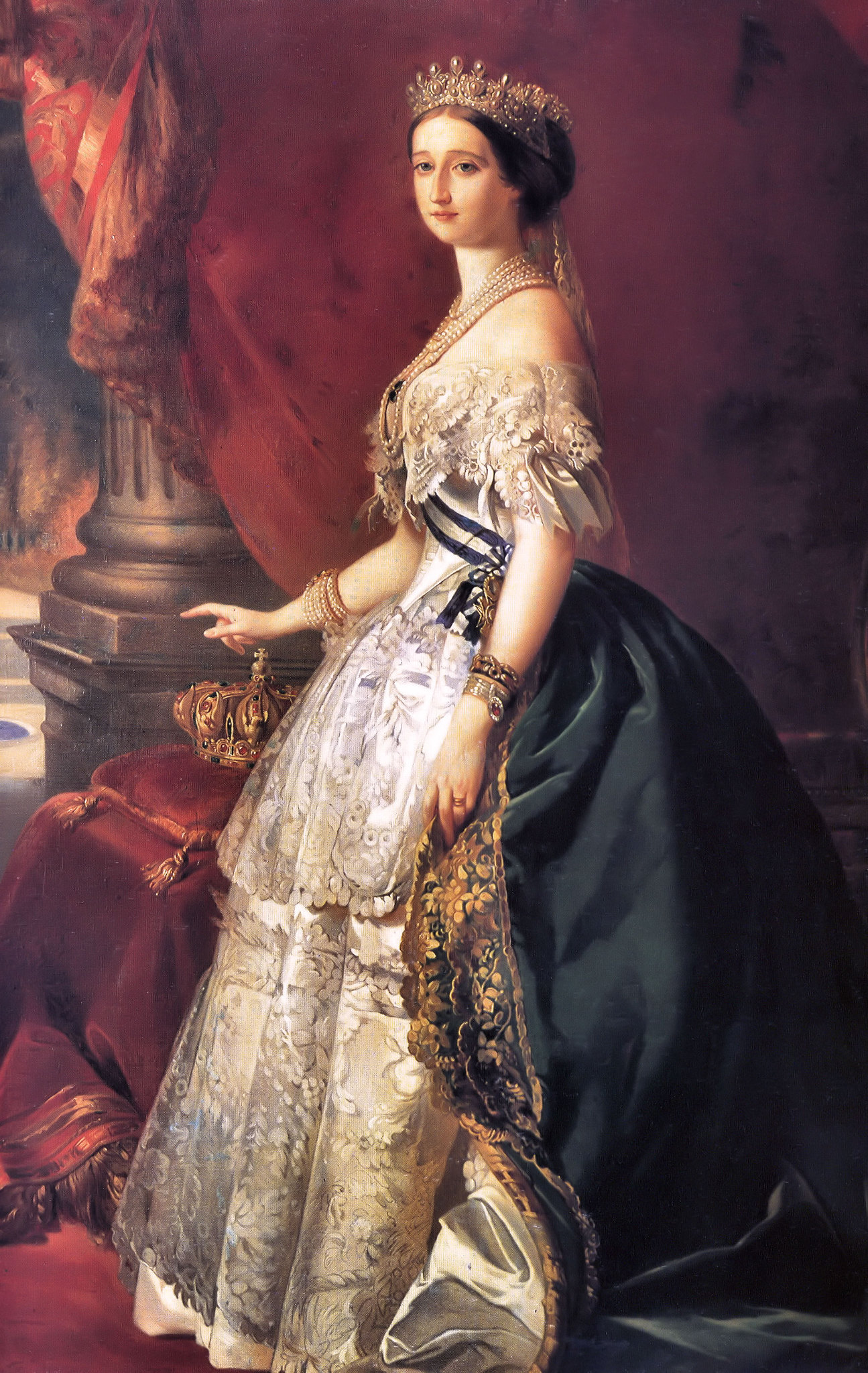 Portrait of the Empress Eugénie (1826-1920) by Franz Xaver Winterhalder, 1853, wearing a gown designed by Worth