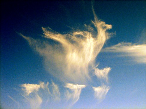 A photo of a cloud in an unusual shape