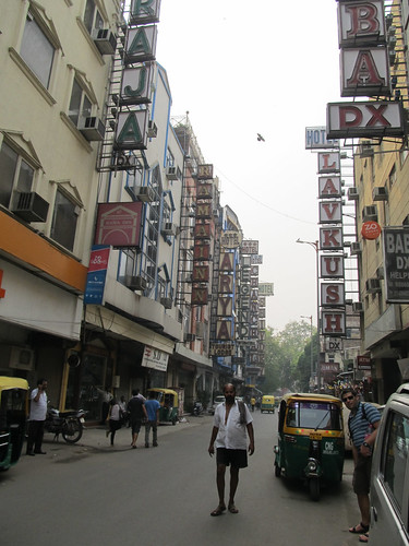 Rue des routards à Delhi