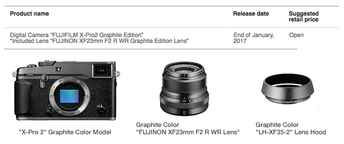 FUJIFILM X-T2 และ X-Pro2 เพิ่มสีเงิน Graphite Silver Edition | Camera
