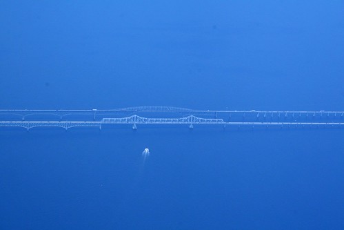 Ghostly view of Chesapeake Bay Bridge