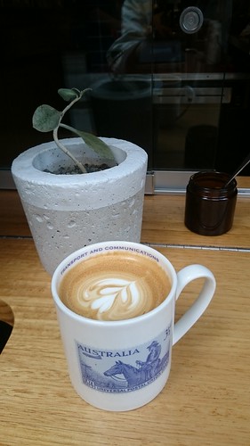 Strong caffe latte AUD4 - Traveller, Melbourne