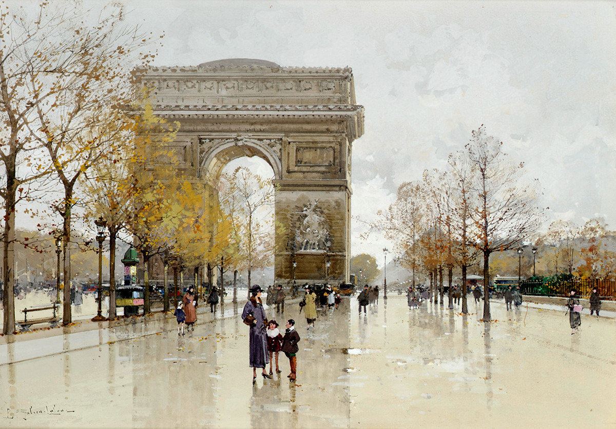 L'Arc de Triomphe, Paris by Eugène Galien-Laloue